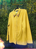 Chartreuse textured button up size 16 L/XL