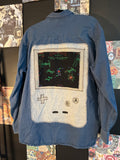 Space wars gameboy button up XL