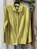 Chartreuse textured button up size 16 L/XL