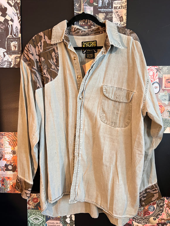 Scottish grey button up xl